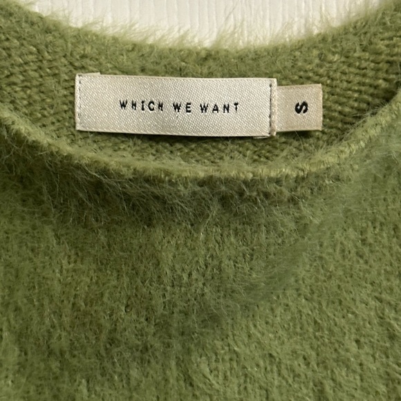 Which We Want Green Fuzzy Mini Sweater Dress - Size Small - Picture 3 of 3